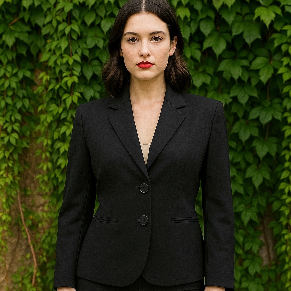 THEYSKENS' THEORY Capsule Wardrobe Black Double-Button Blazer, 4